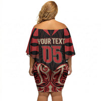 Custom Aotearoa Ngai Te Rangi Off Shoulder Short Dress New Zealand Traditional Maori Pattern DT05 - Polynesian Pride