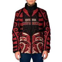Custom Aotearoa Ngai Te Rangi Padded Jacket New Zealand Traditional Maori Pattern DT05 Men Red - Polynesian Pride