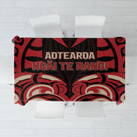 Aotearoa Ngai Te Rangi Tablecloth New Zealand Traditional Maori Pattern DT05 Red - Polynesian Pride