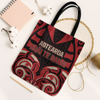 Aotearoa Ngai Te Rangi Tote Bag New Zealand Traditional Maori Pattern DT05 Black Strap One Size Red - Polynesian Pride