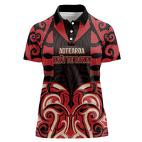 Custom Aotearoa Ngai Te Rangi Women Polo Shirt New Zealand Traditional Maori Pattern DT05 Female Red - Polynesian Pride