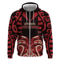 Custom Aotearoa Ngai Te Rangi Zip Hoodie New Zealand Traditional Maori Pattern DT05 Zip Hoodie Red - Polynesian Pride