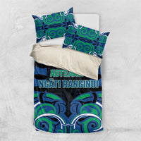 Aotearoa Ngati Ranginui Bedding Set New Zealand Traditional Maori Pattern DT05 US Twin 172cm x 218cm Navy - Polynesian Pride