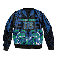 Custom Aotearoa Ngati Ranginui Bomber Jacket New Zealand Traditional Maori Pattern DT05 - Polynesian Pride