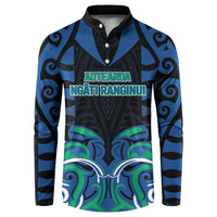 Custom Aotearoa Ngati Ranginui Button Sweatshirt New Zealand Traditional Maori Pattern DT05 Navy - Polynesian Pride