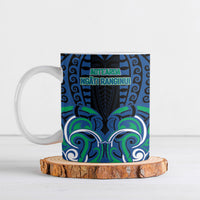 Custom Aotearoa Ngati Ranginui Ceramic Mug New Zealand Traditional Maori Pattern DT05 Navy - Polynesian Pride