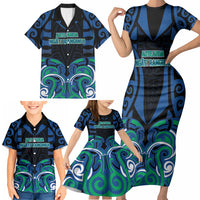 Custom Aotearoa Ngati Ranginui Family Matching Short Sleeve Bodycon Dress and Hawaiian Shirt New Zealand Traditional Maori Pattern DT05 - Polynesian Pride