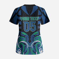 Custom Aotearoa Ngati Ranginui Scrub Top New Zealand Traditional Maori Pattern DT05 - Polynesian Pride