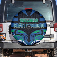 Aotearoa Ngati Ranginui Spare Tire Cover New Zealand Traditional Maori Pattern DT05 Navy - Polynesian Pride