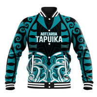Custom Aotearoa Tapuika Baseball Jacket New Zealand Traditional Maori Pattern DT05 Unisex Teal - Polynesian Pride