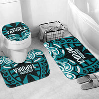 Aotearoa Tapuika Bathroom Set New Zealand Traditional Maori Pattern DT05 Mat Set Only (3 pcs) One Size Teal - Polynesian Pride