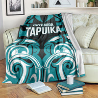 Aotearoa Tapuika Blanket New Zealand Traditional Maori Pattern DT05 Teal - Polynesian Pride