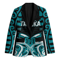 Custom Aotearoa Tapuika Blazer New Zealand Traditional Maori Pattern DT05 Unisex Teal - Polynesian Pride