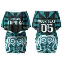 Custom Aotearoa Tapuika Couples Matching Off Shoulder Short Dress and Hawaiian Shirt New Zealand Traditional Maori Pattern DT05 - Polynesian Pride