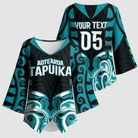 Custom Aotearoa Tapuika Kimono Sleeve Blouse New Zealand Traditional Maori Pattern DT05 - Polynesian Pride