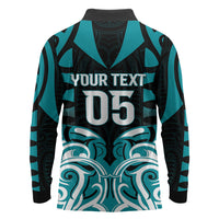 Custom Aotearoa Tapuika Long Sleeve Polo Shirt New Zealand Traditional Maori Pattern DT05 - Polynesian Pride