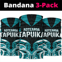 Aotearoa Tapuika Neck Gaiter New Zealand Traditional Maori Pattern DT05 package One Size: 25*50cm Teal - Polynesian Pride
