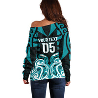 Custom Aotearoa Tapuika Off Shoulder Sweater New Zealand Traditional Maori Pattern DT05 - Polynesian Pride