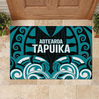 Aotearoa Tapuika Rubber Doormat New Zealand Traditional Maori Pattern DT05 Teal - Polynesian Pride