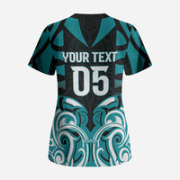 Custom Aotearoa Tapuika Scrub Top New Zealand Traditional Maori Pattern DT05 - Polynesian Pride