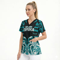 Custom Aotearoa Tapuika Scrub Top New Zealand Traditional Maori Pattern DT05 - Polynesian Pride