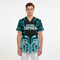 Custom Aotearoa Tapuika Scrub Top New Zealand Traditional Maori Pattern DT05 - Polynesian Pride