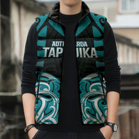 Custom Aotearoa Tapuika Sleeveless Puffer Jacket New Zealand Traditional Maori Pattern DT05 - Polynesian Pride