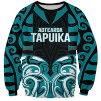 Custom Aotearoa Tapuika Sweatshirt New Zealand Traditional Maori Pattern DT05 Unisex Teal - Polynesian Pride