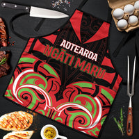 Aotearoa Ngati Maru Apron New Zealand Traditional Maori Pattern DT05 Red - Polynesian Pride
