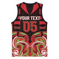 Custom Aotearoa Ngati Maru Basketball Jersey New Zealand Traditional Maori Pattern DT05 - Polynesian Pride
