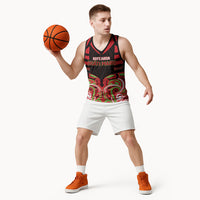 Custom Aotearoa Ngati Maru Basketball Jersey New Zealand Traditional Maori Pattern DT05 - Polynesian Pride