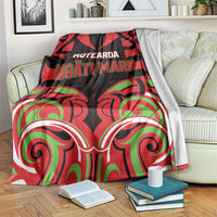 Aotearoa Ngati Maru Blanket New Zealand Traditional Maori Pattern DT05 Red - Polynesian Pride