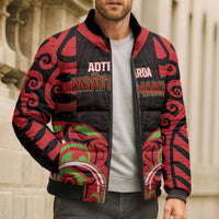 Custom Aotearoa Ngati Maru Bomber Puffer Jacket New Zealand Traditional Maori Pattern DT05 - Polynesian Pride