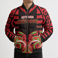 Custom Aotearoa Ngati Maru Bomber Puffer Jacket New Zealand Traditional Maori Pattern DT05 - Polynesian Pride