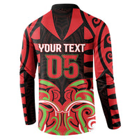 Custom Aotearoa Ngati Maru Button Sweatshirt New Zealand Traditional Maori Pattern DT05 - Polynesian Pride