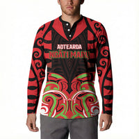 Custom Aotearoa Ngati Maru Button Sweatshirt New Zealand Traditional Maori Pattern DT05 - Polynesian Pride