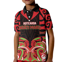 Custom Aotearoa Ngati Maru Kid Polo Shirt New Zealand Traditional Maori Pattern DT05 Kid Red - Polynesian Pride