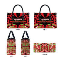 Aotearoa Ngati Maru Leather Bag New Zealand Traditional Maori Pattern DT05 - Polynesian Pride