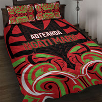 Aotearoa Ngati Maru Quilt Bed Set New Zealand Traditional Maori Pattern DT05 Red - Polynesian Pride