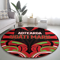 Aotearoa Ngati Maru Round Carpet New Zealand Traditional Maori Pattern DT05 - Polynesian Pride