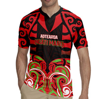 Custom Aotearoa Ngati Maru Rugby Jersey New Zealand Traditional Maori Pattern DT05 - Polynesian Pride