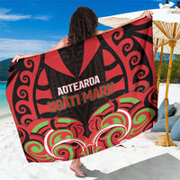 Aotearoa Ngati Maru Sarong New Zealand Traditional Maori Pattern DT05 One Size 44 x 66 inches Red - Polynesian Pride