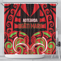 Aotearoa Ngati Maru Shower Curtain New Zealand Traditional Maori Pattern DT05 - Polynesian Pride