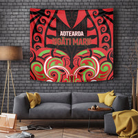 Aotearoa Ngati Maru Tapestry New Zealand Traditional Maori Pattern DT05 Red - Polynesian Pride