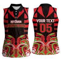 Custom Aotearoa Ngati Maru Women Sleeveless Polo Shirt New Zealand Traditional Maori Pattern DT05 - Polynesian Pride