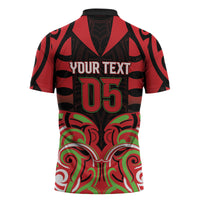 Custom Aotearoa Ngati Maru Zipper Polo Shirt New Zealand Traditional Maori Pattern DT05 - Polynesian Pride