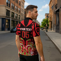 Custom Aotearoa Ngati Maru Zipper Polo Shirt New Zealand Traditional Maori Pattern DT05 - Polynesian Pride