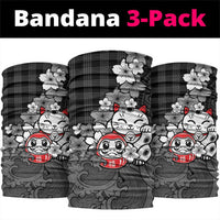 Black Palaka Hawaiian And Japanese Neck Gaiter Maneki Neko And Sakura Bloom DT05 package One Size: 25*50cm Black - Polynesian Pride