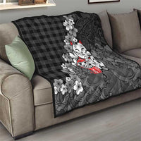 Black Palaka Hawaiian And Japanese Quilt Maneki Neko And Sakura Bloom DT05 - Polynesian Pride