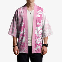 Pink Palaka Hawaiian And Japanese Kimono Maneki Neko And Sakura Bloom DT05 - Polynesian Pride